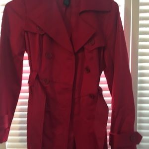 Rampage bright pink spring trench coat